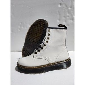 New Dr Marten's Zavala Lace Up Combat Boots White Size Men's 8 Women's 9